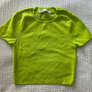 Bright green zara top